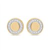 Boucles d'oreilles serti clos diamant en or 9 carats