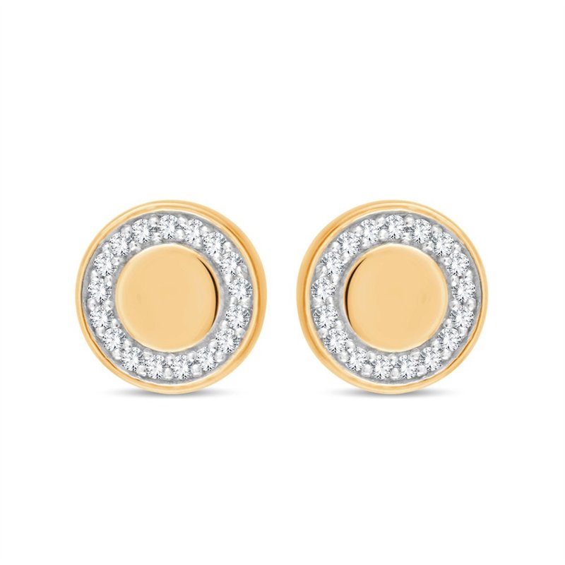 Boucles d'oreilles serti clos diamant en or 9 carats