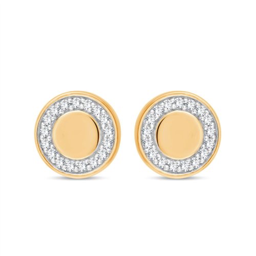 Boucles d'oreilles serti clos diamant en or 9 carats