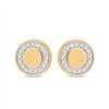 Boucles d'oreilles serti clos diamant en or 9 carats