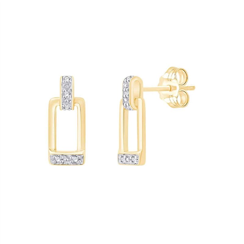 Boucles d'oreilles diamant en or 9 carats