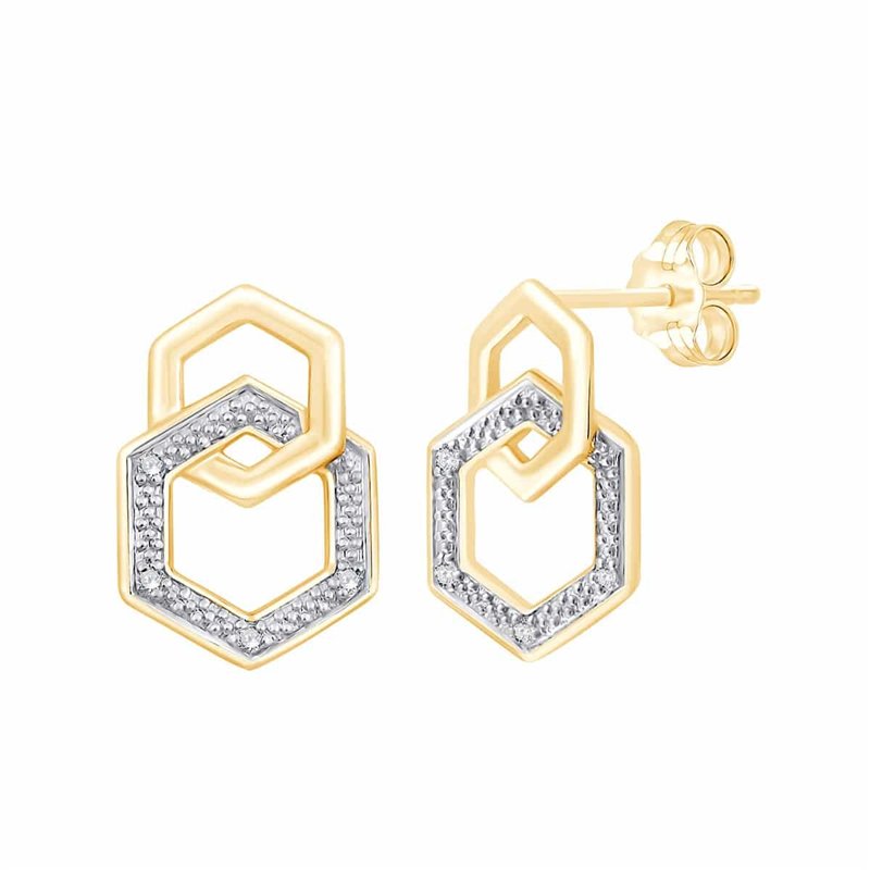 Boucles d'oreilles diamant en or 9 carats