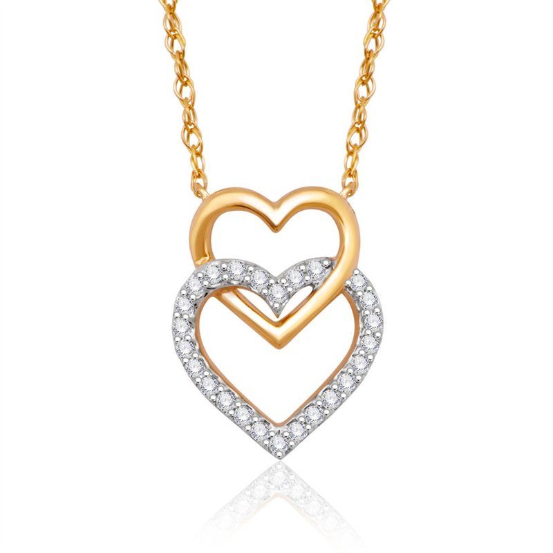 Collier toi et moi diamant en or 9 carats