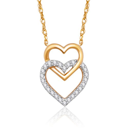 Collier toi et moi diamant en or 9 carats