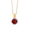 Collier serti clos rubis et diamant en or 9 carats