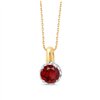 Collier serti clos rubis et diamant en or 9 carats