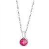 Collier serti clos rubis et diamant en or 9 carats