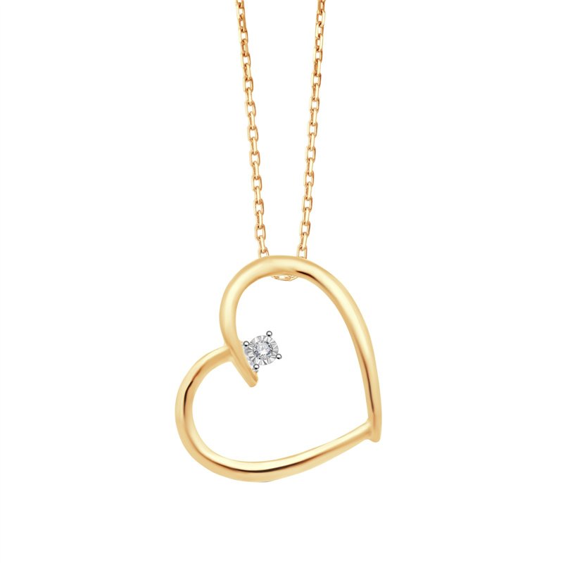 Collier toi et moi diamant en or 9 carats