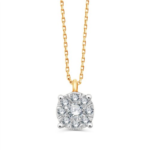 Collier trilogie diamant en or 9 carats
