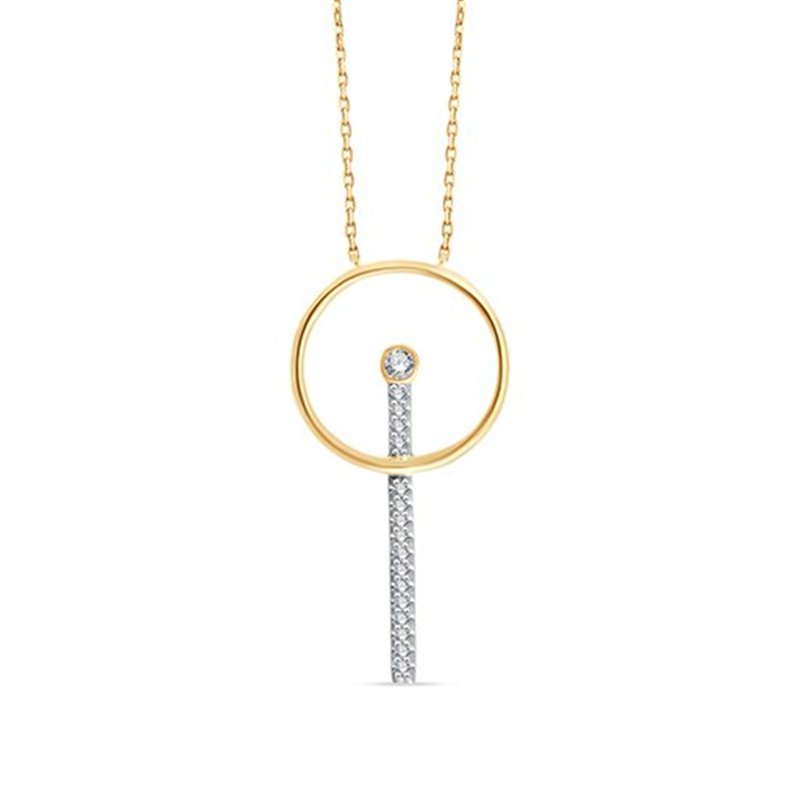 Collier serti clos diamant en or 9 carats