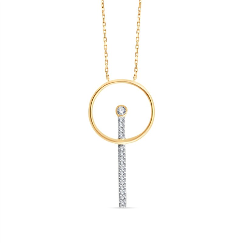 Collier serti clos diamant en or 9 carats