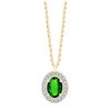 Collier émeraude et diamant en or 9 carats