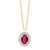Collier rubis et diamant en or 9 carats