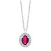Collier rubis et diamant en or 9 carats