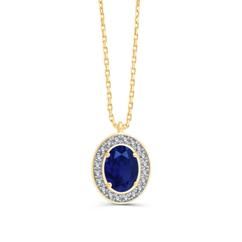 Collier saphir et diamant en or 9 carats