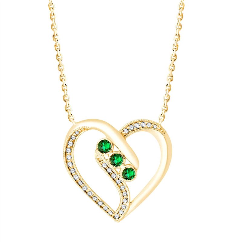 Collier émeraude et diamant en or 9 carats