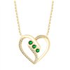 Collier émeraude et diamant en or 9 carats