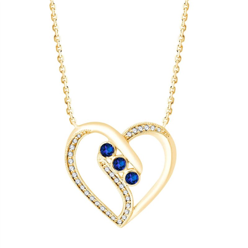 Collier saphir et diamant en or 9 carats