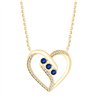 Collier saphir et diamant en or 9 carats