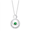 Collier émeraude et diamant en or 9 carats