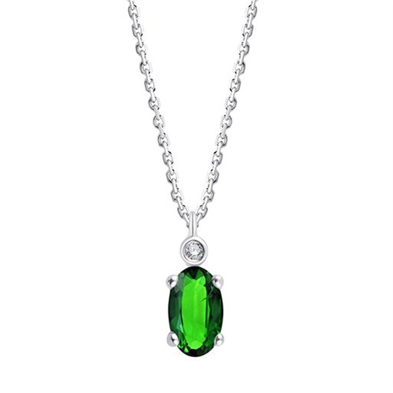 Collier émeraude et diamant en or 9 carats