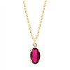 Collier serti clos rubis et diamant en or 9 carats