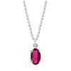 Collier serti clos rubis et diamant en or 9 carats