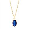 Collier serti clos saphir et diamant en or 9 carats
