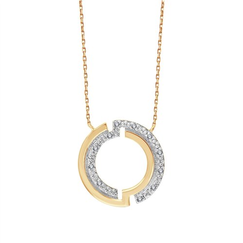 Collier trilogie diamant en or 9 carats