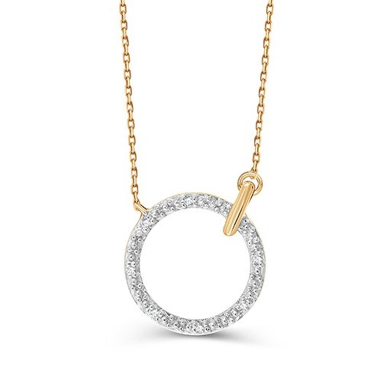 Collier serti clos diamant en or 9 carats