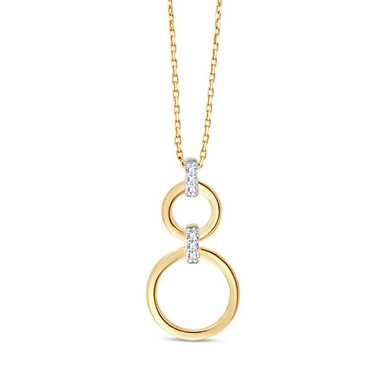 Collier toi et moi diamant en or 9 carats