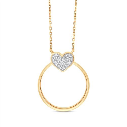 Collier toi et moi diamant en or 9 carats