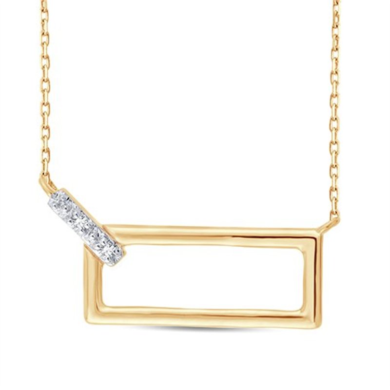 Collier serti clos diamant en or 9 carats
