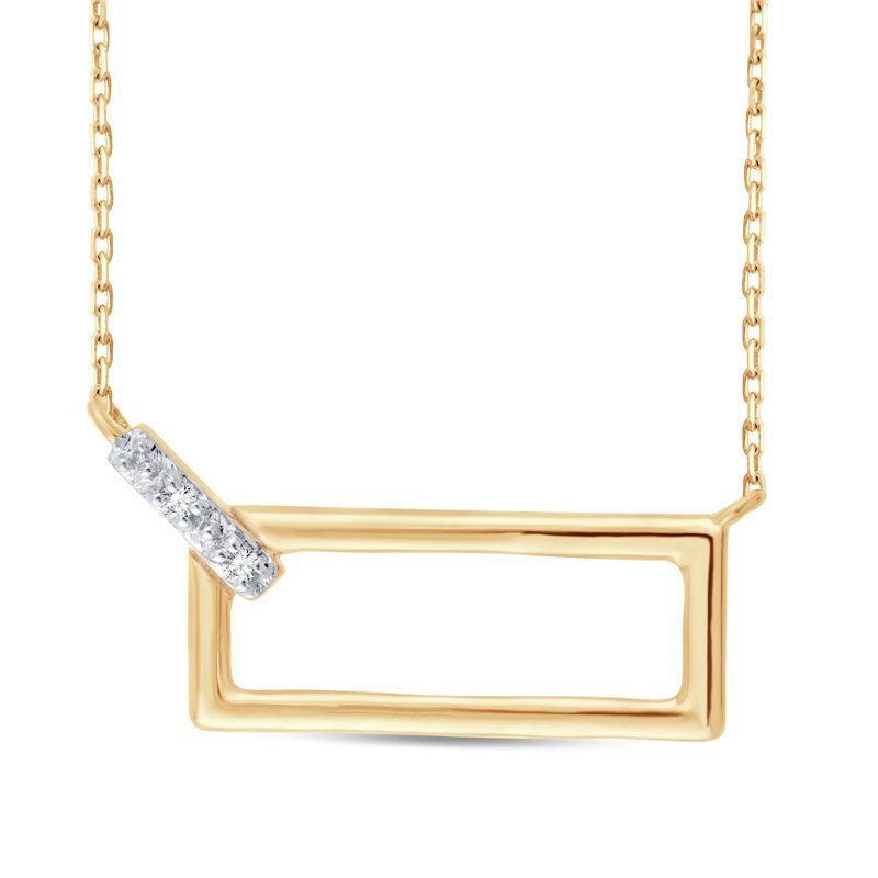 Collier serti clos diamant en or 9 carats