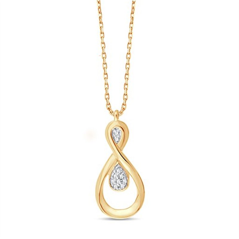Collier toi et moi diamant en or 9 carats