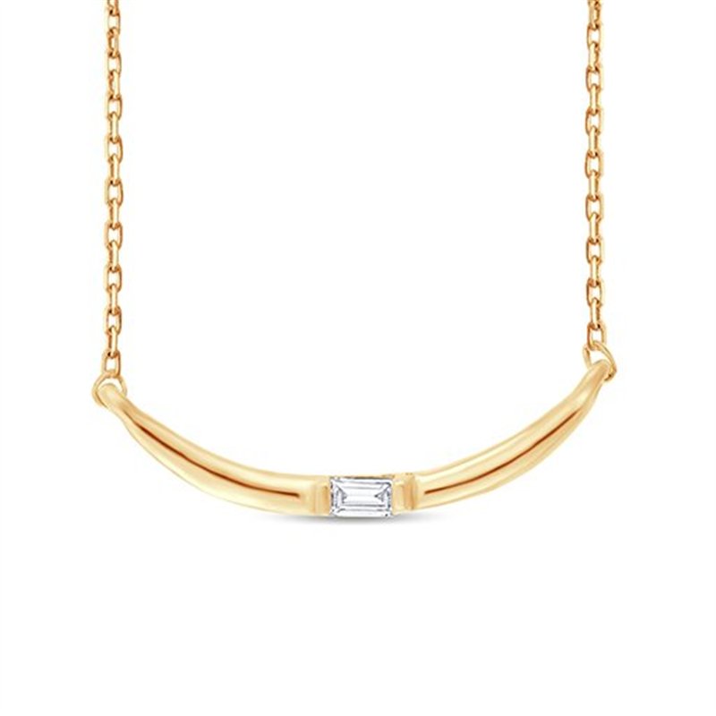 Collier serti clos diamant en or 9 carats