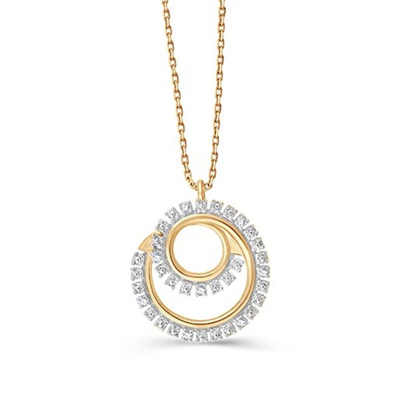 Collier toi et moi diamant en or 9 carats