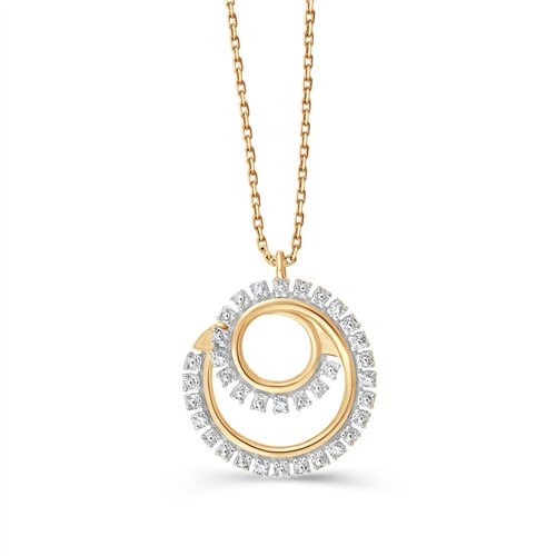 Collier toi et moi diamant en or 9 carats