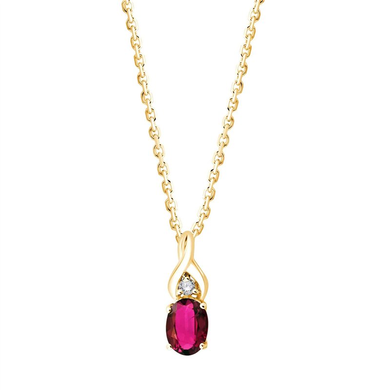 Collier rubis et diamant en or 9 carats
