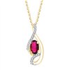 Collier rubis et diamant en or 9 carats