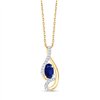 Collier toi et moi saphir et diamant en or 9 carats