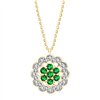 Collier émeraude et diamant en or 9 carats