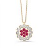 Collier toi et moi rubis et diamant en or 9 carats