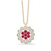 Collier toi et moi rubis et diamant en or 9 carats