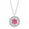 Collier toi et moi rubis et diamant en or 9 carats