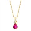 Collier rubis et diamant en or 9 carats