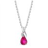 Collier rubis et diamant en or 9 carats