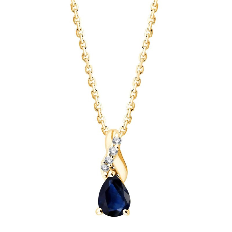 Collier saphir et diamant en or 9 carats
