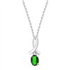 Collier toi et moi émeraude et diamant en or 9 carats