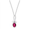 Collier rubis et diamant en or 9 carats